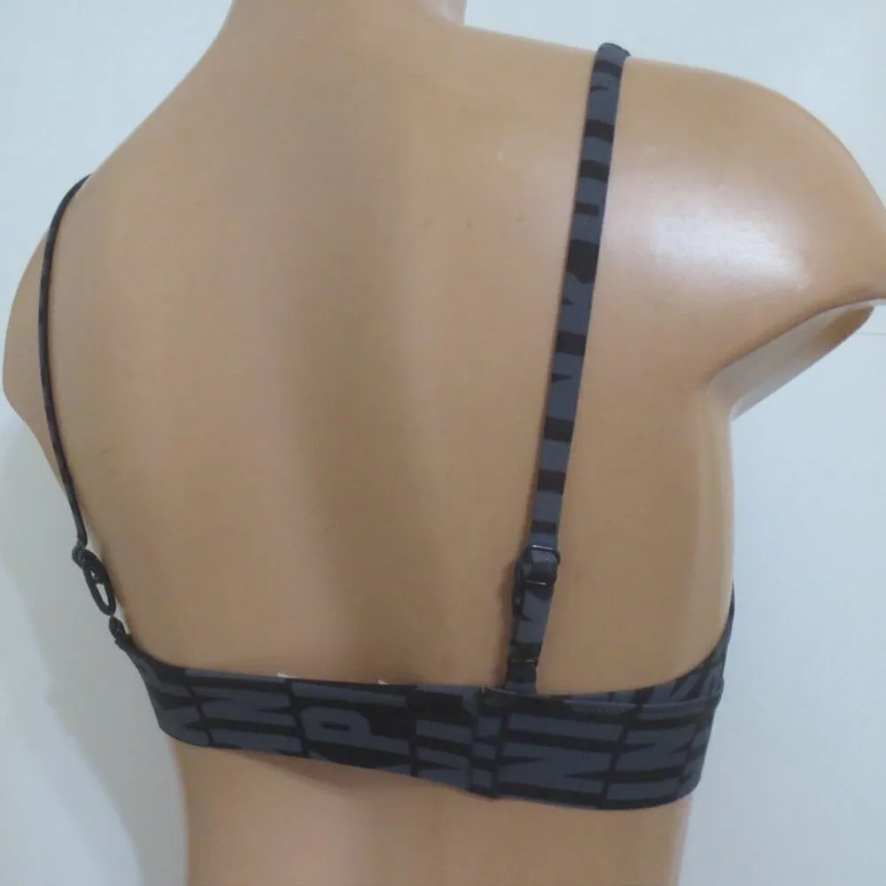 PINK Victoria's Secret Black and Grey Bonded Scalloped Bralette Bra - Image 5