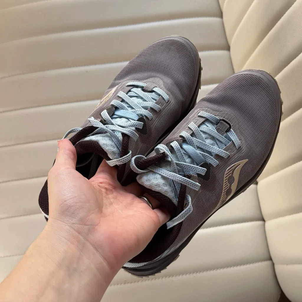 Saucony Women's Peregrine 7 trail running shoes teal brown - Image 9