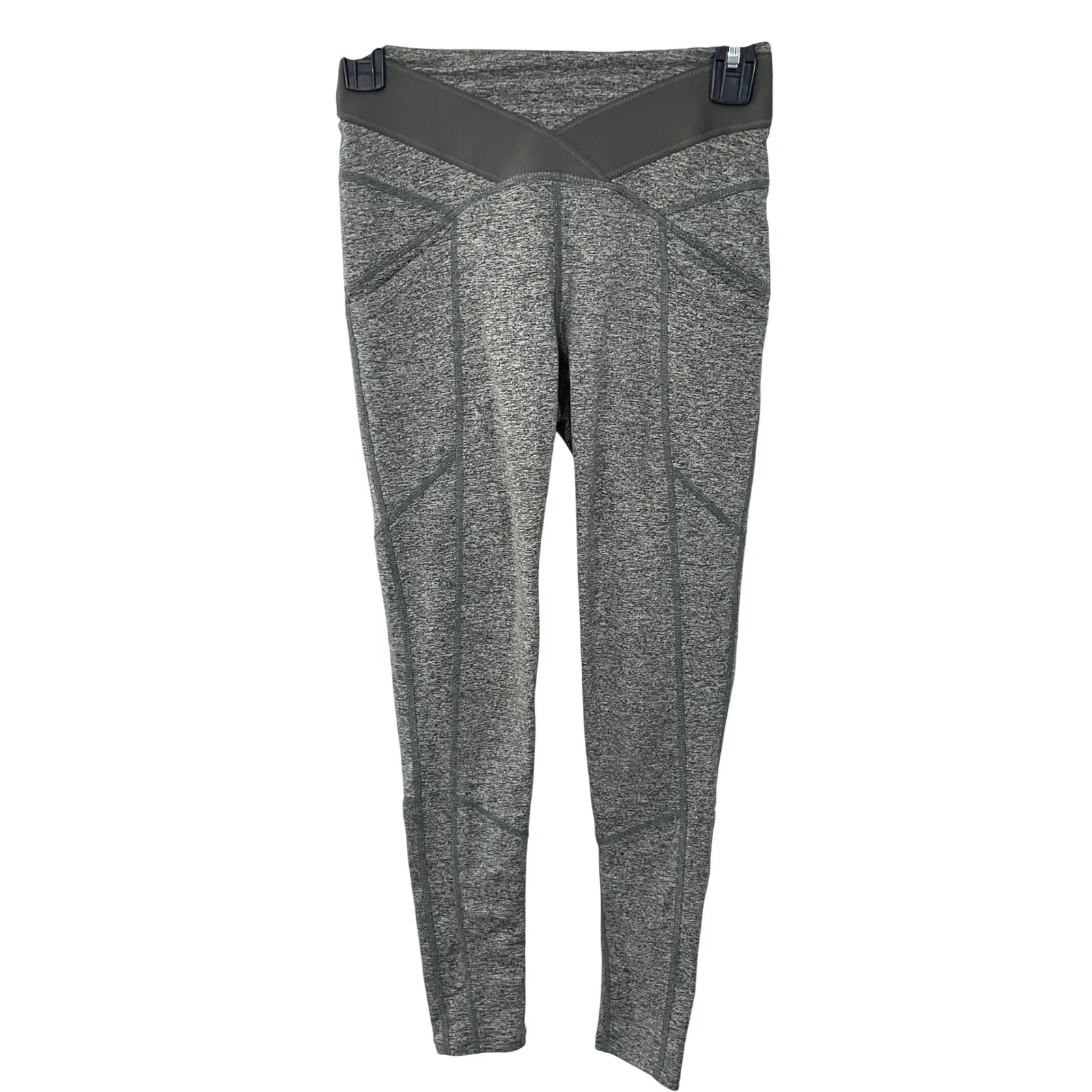 Free People FP Movement Just Breathe Grey Heathered Leggings Pockets XS Pans Gray - Image 3