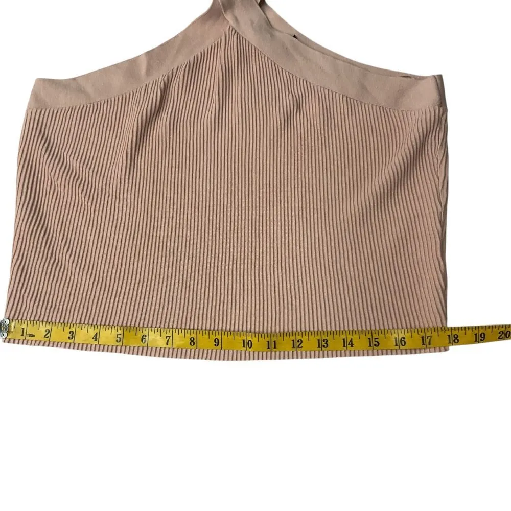 Halogen Women's Cropped Halter Ribbed Knit Tank Size‎ XL Beige Sleeveless NEW - Image 8