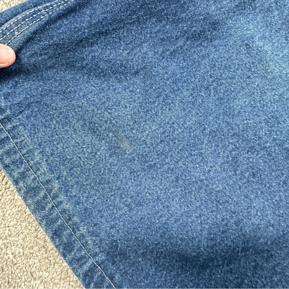 Dickies Women’s Carpenter Denim Relaxed Fit Overall Shorts Bib in Blue 40X30 - Image 12