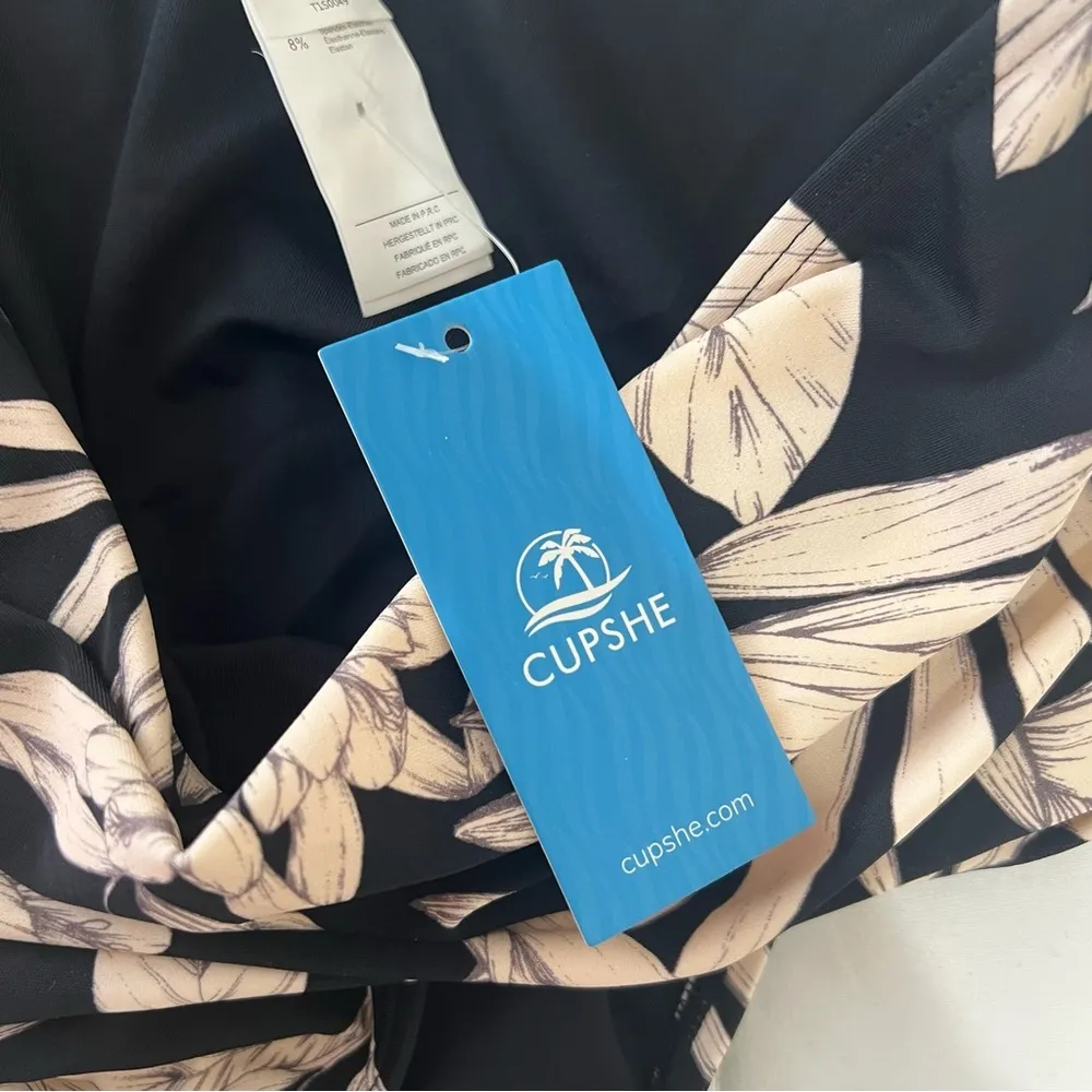NWT Cupshe Escaping Tropical High-Rise Swimsuit Bottoms Size XL Floral Beach N2 - Image 4