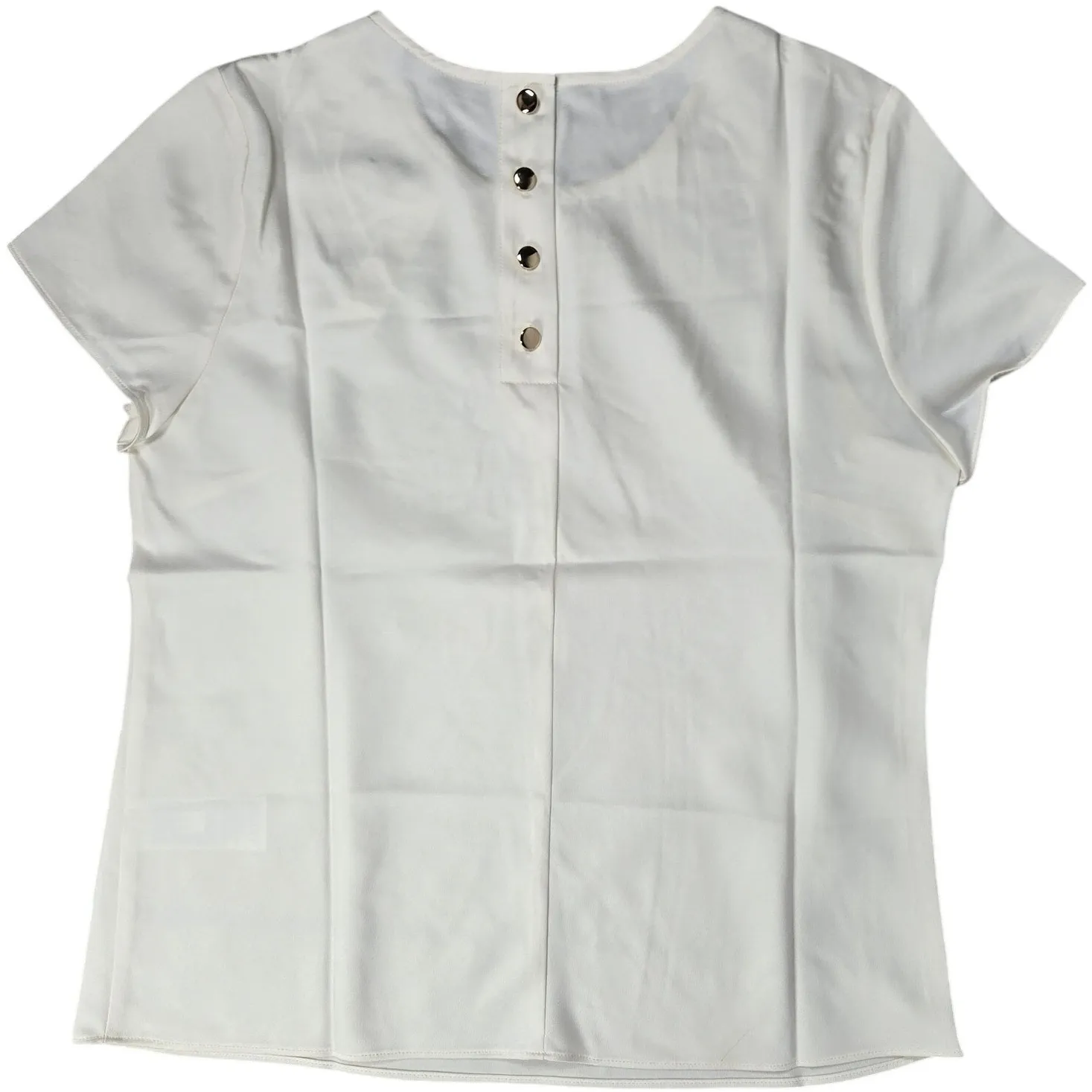 J. Crew Short-sleeve button-back‎ top in everyday crepe Ivory S BP958 - Image 2