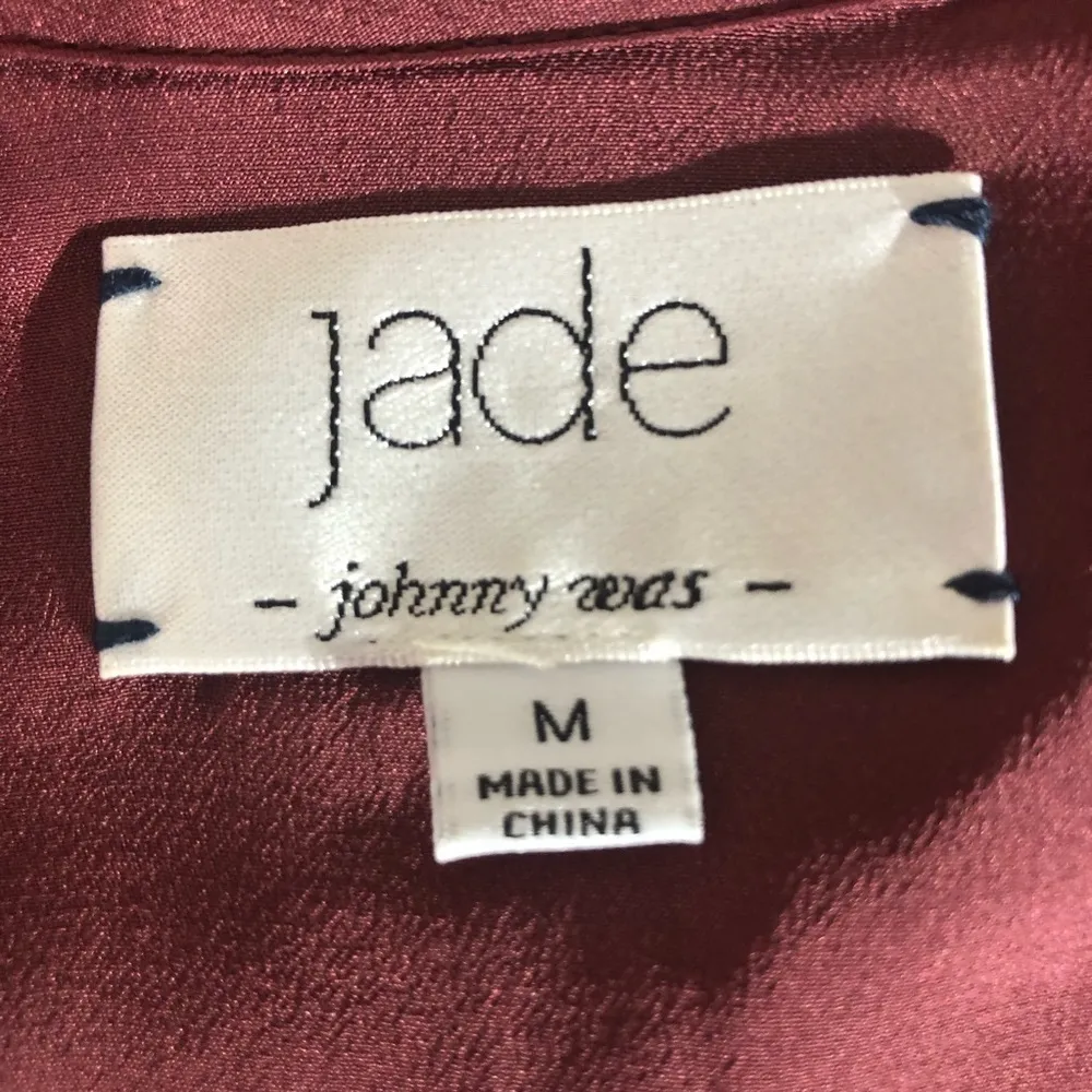 Johnny Was Jade floral pattern rust orange cream navy blue wrap midi dress Sz M - Image 8