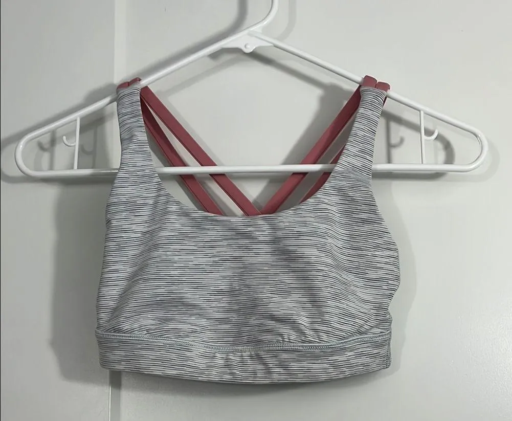 Lululemon Size 2 Gray, Pink Energy Sports Bra - Wee Are From Space - Image 2