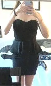 Seductions Black Peplum Dress - Image 3