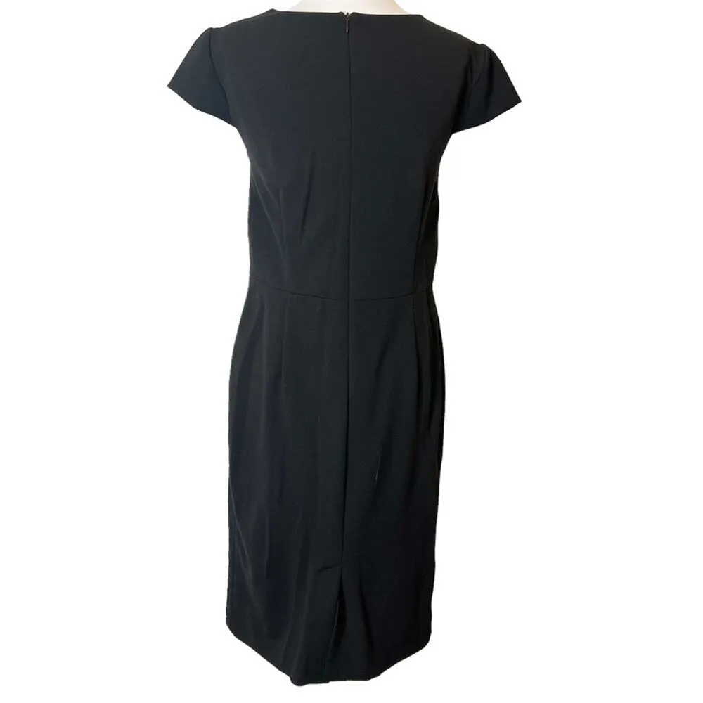 Betsey Johnson black sheath dress crystal buttons sz 10 - Image 2