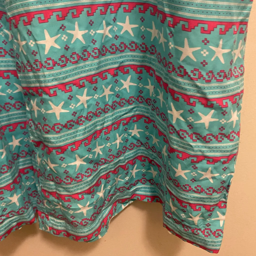 Muk Luks Womens Rayon Cropped Crop Lounge Pajama Pants L Large Blue Print Pink - Image 3