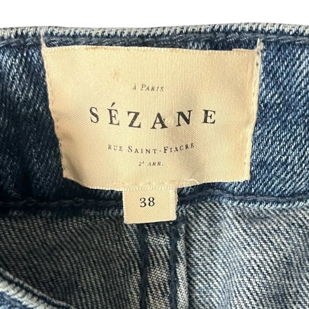 SEZANE Manu Relaxed Fit Jeans Women’s Size 6 Tapered Leg Cotton Denim FR 38 - Image 11