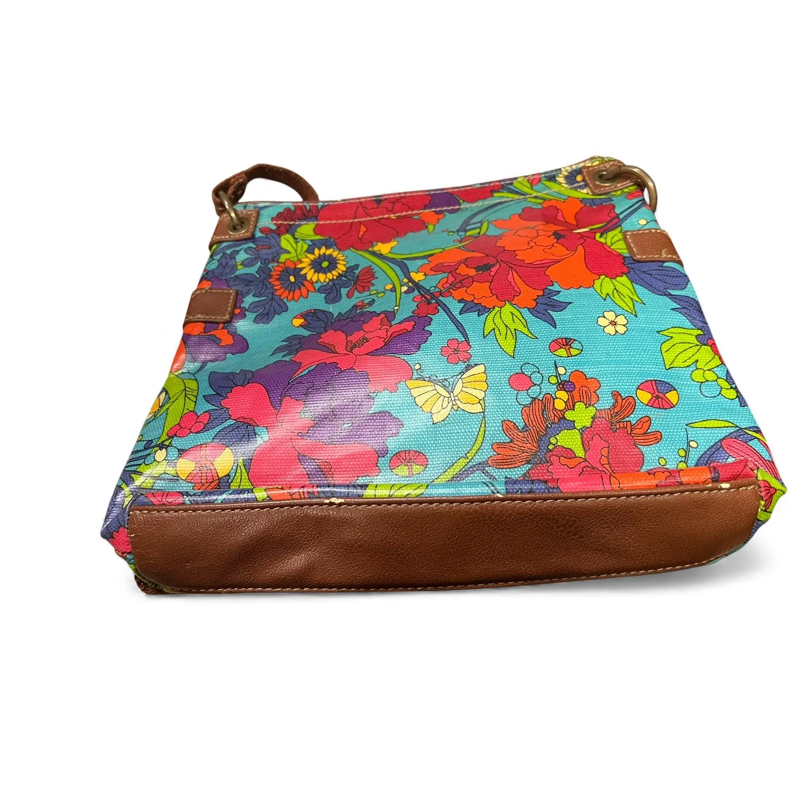 Sakroots Artist Circle floral double zip coated canvas crossbody bag purse women - Image 3