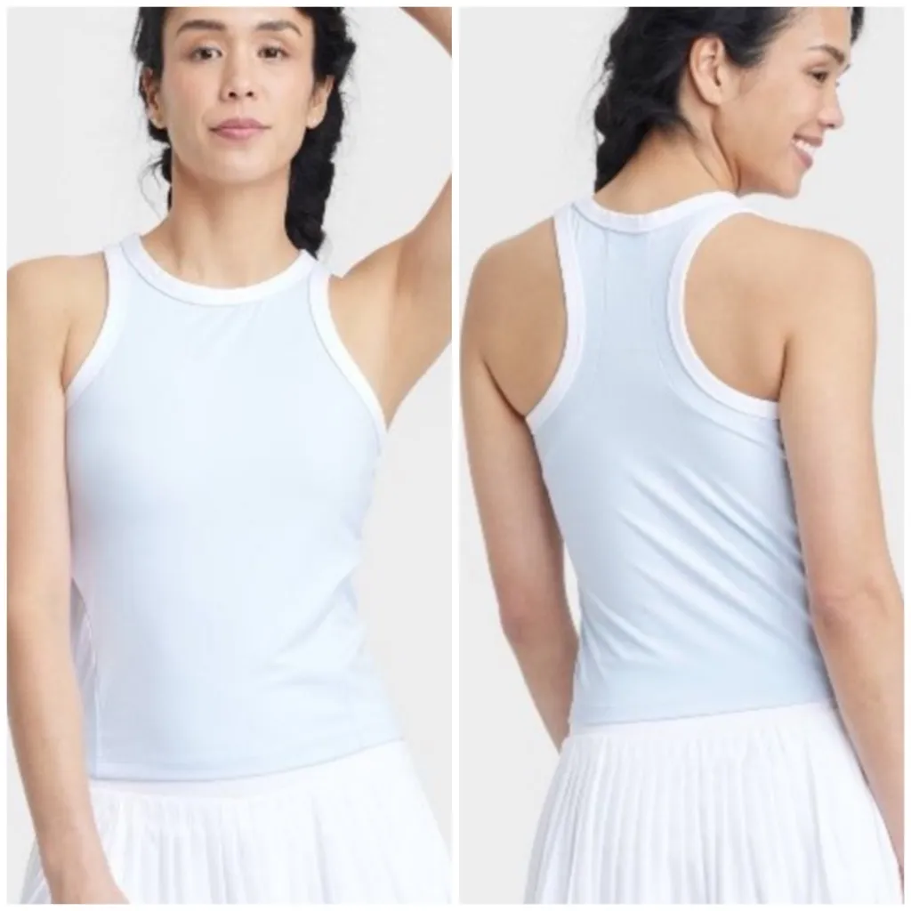 All In Motion High Neck Athletic Tank Top (Light Blue) - medium - Image 2