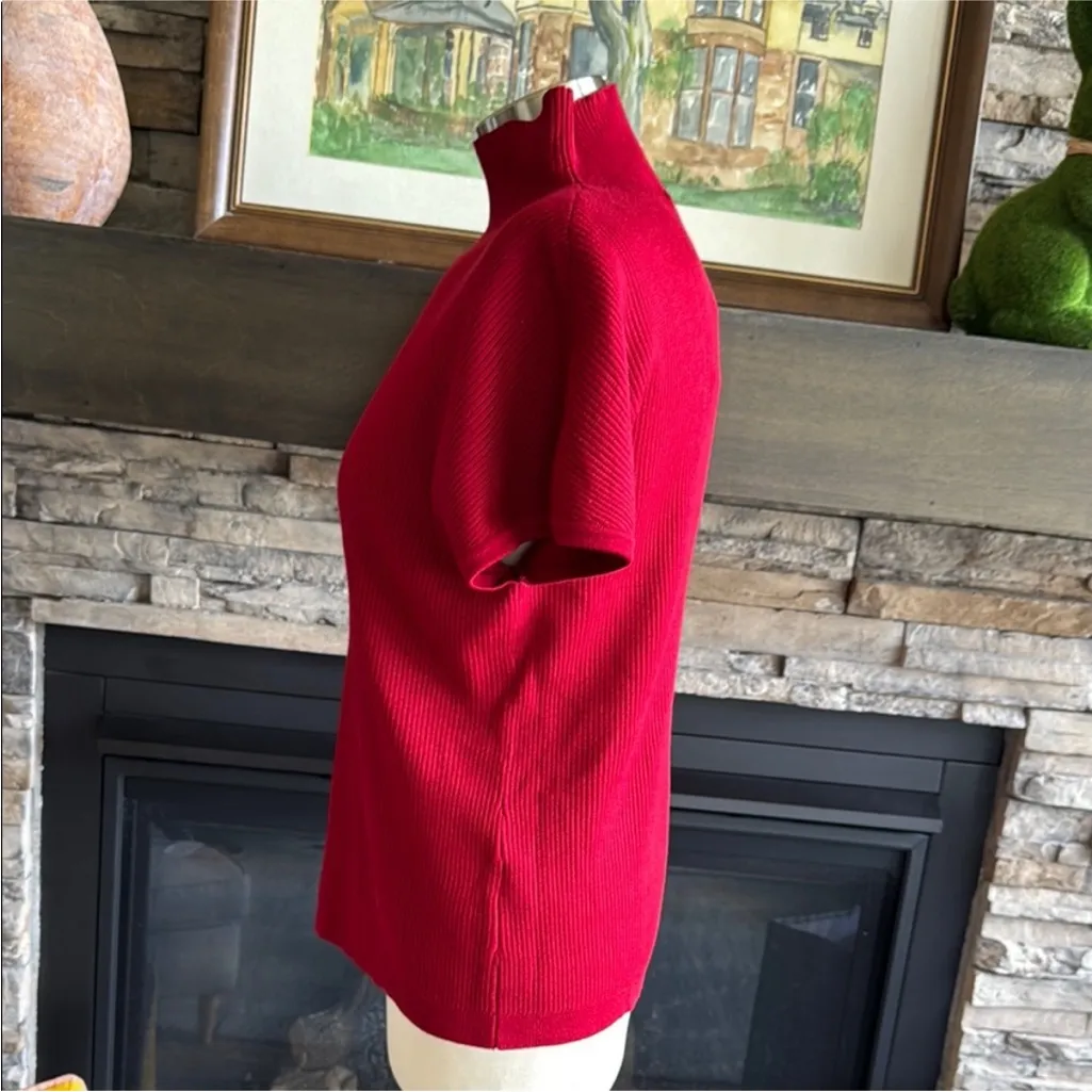 Cable & Gauge Bold Red Turtleneck Top - Image 7