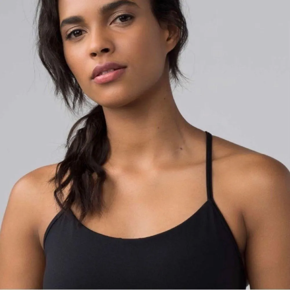 LULULEMON Power Pose Tank Top with Shelf Bra Black A/B Cup Luon Size 4 EUC - Image 5