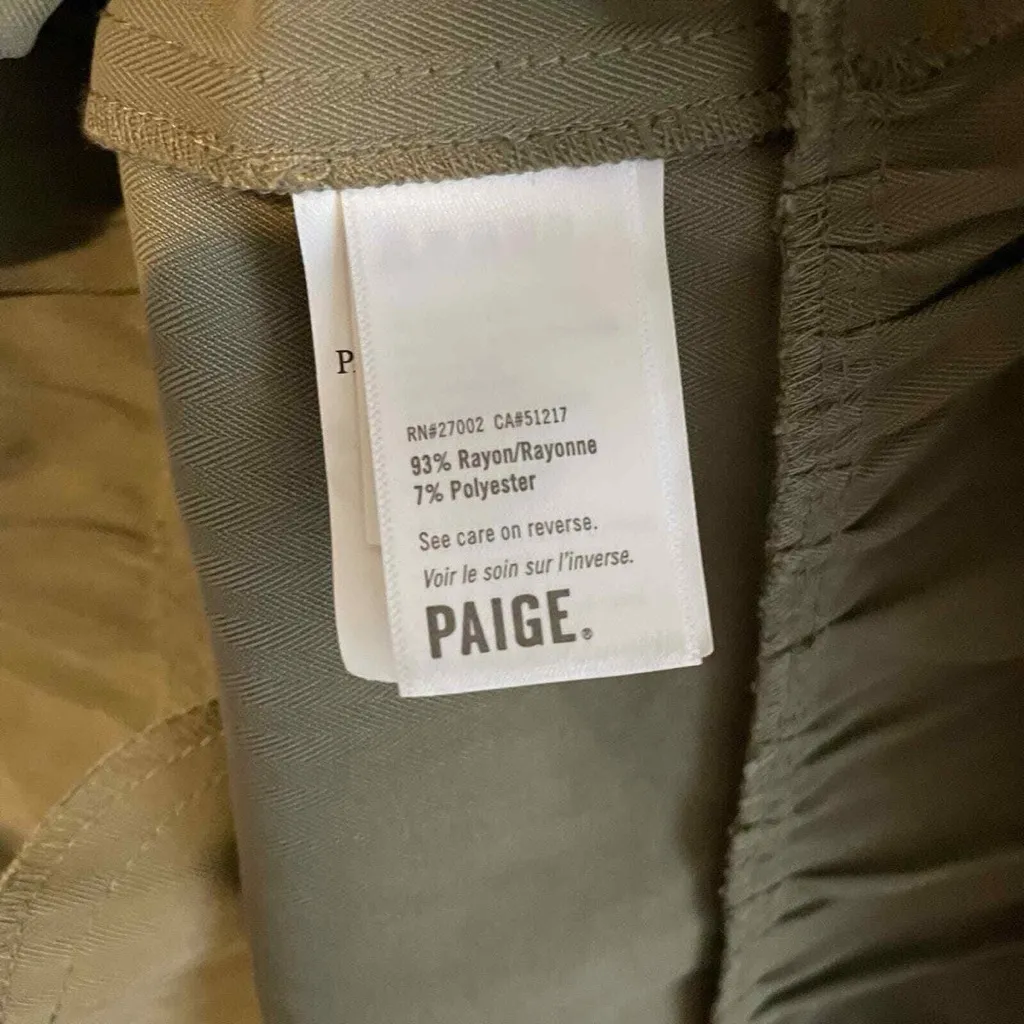 PAIGE Olive Green Ruffle Hem collared Dress - Image 5