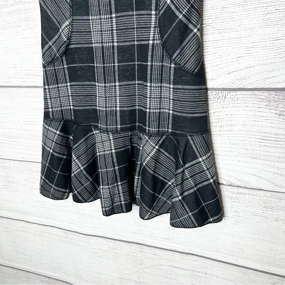 Bailey Blue Black & White Plaid Mini Dress Size Medium - Image 2