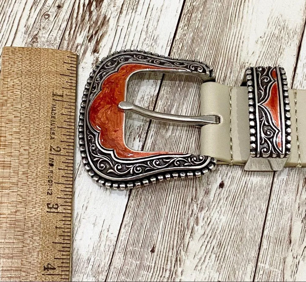 Genuine Leather Studded Southwestern Belt Buckle L Size L - Image 6