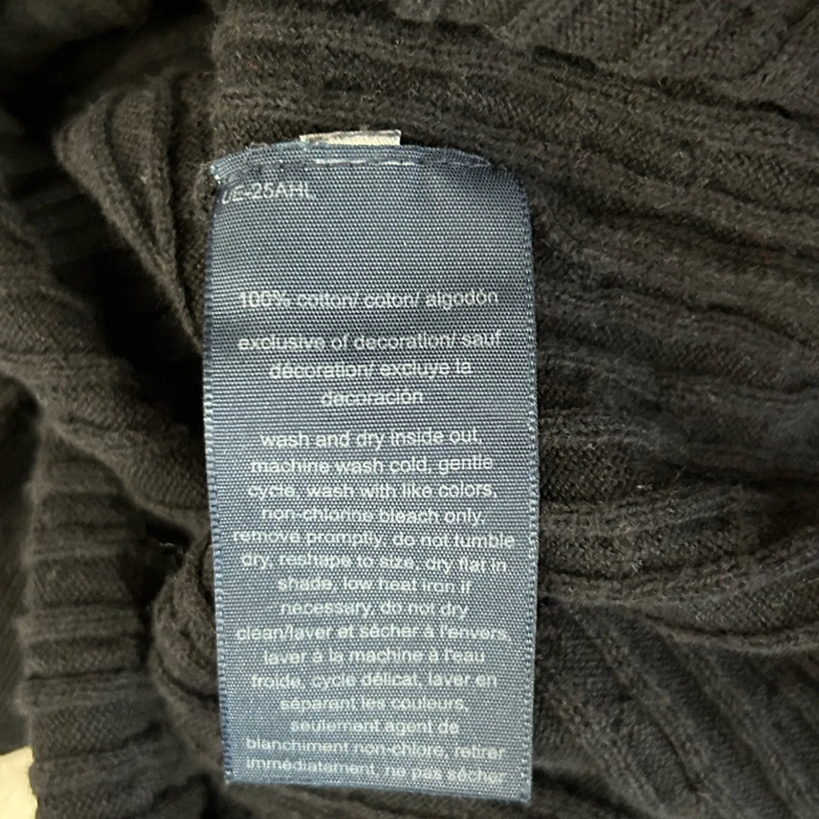 Tommy Hilfiger Black Cable Knit Half Zip Sweater Size S - Image 10