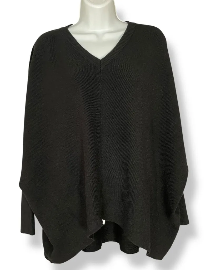 NWT Tempo Paris Sweater Oversized Fitted Sleeve Black Size Medium/Large V-Neck - Image 1