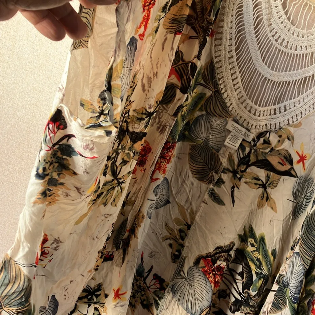 FINAL MARKDOWN Rachel Zoe multi color Patterned  style short sleeve coverup osfm - Image 5