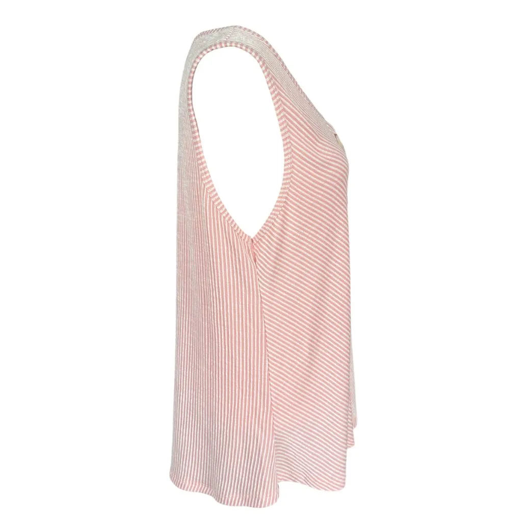 French Laundry pink and white striped stretchy sleeveless pullover tank top XL - Image 3