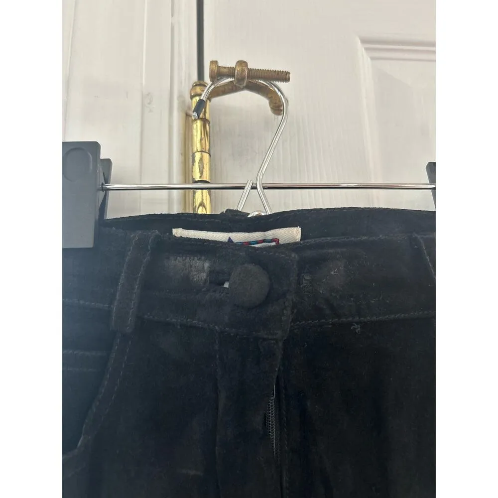 Vintage Black Suede High Waist Trouser Style Tapered Leg Pants Size 26 - Image 5