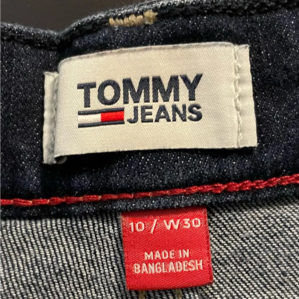 Tommy Hilfiger High Rise Cuffed Denim Mom Jean Shorts Dark Blue Wash Women’s 10 - Image 8