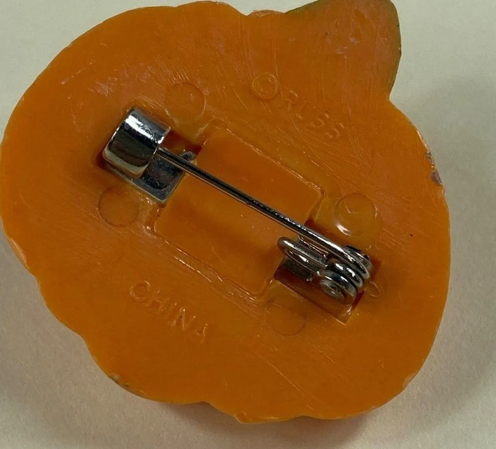 Halloween Holiday Jack-0-Lantern Pumpkin Pin Brooch Russ Silly Smile Grin - Image 8