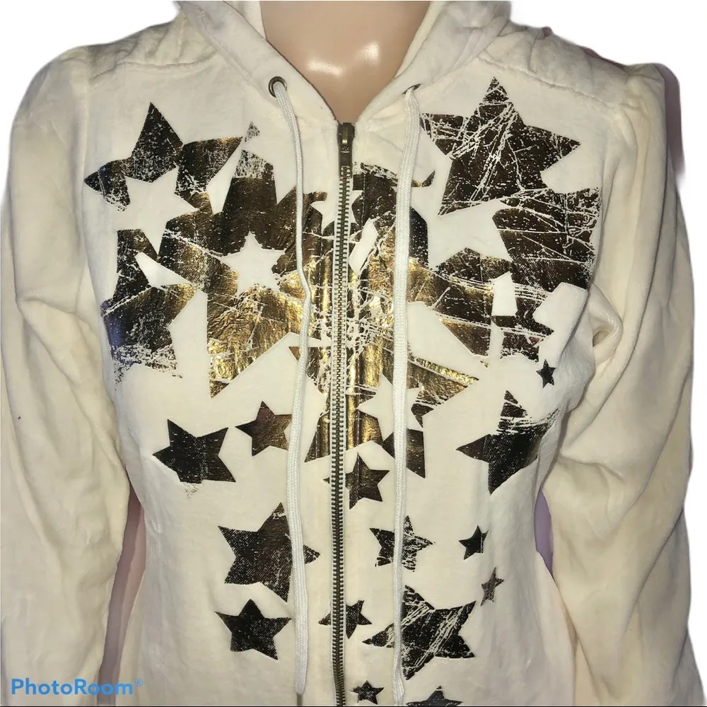 Self Esteem  velour metallic star hoodie - Image 2