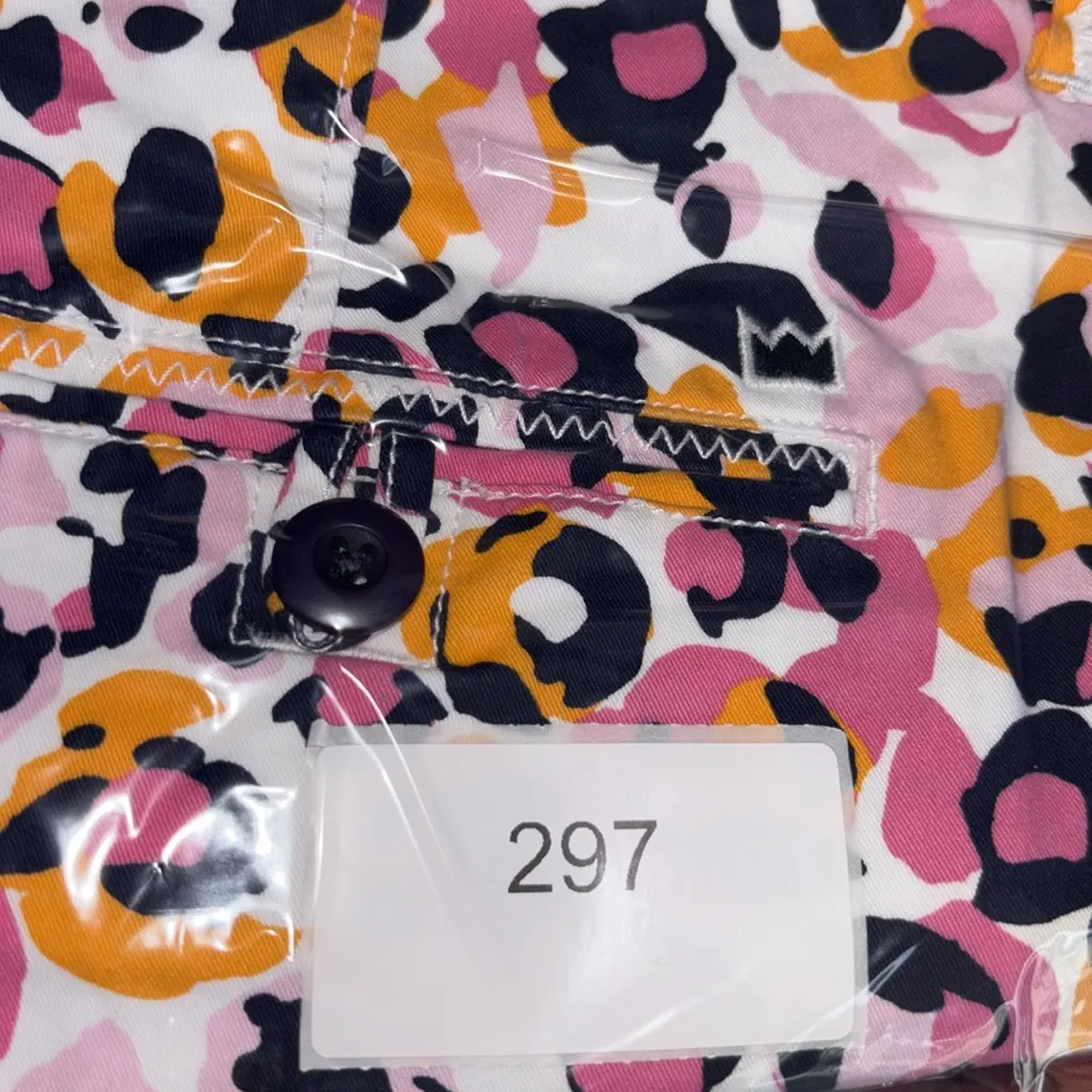 J. Crew Pink and Orange Leopard Print Women's Shorts - Image 9