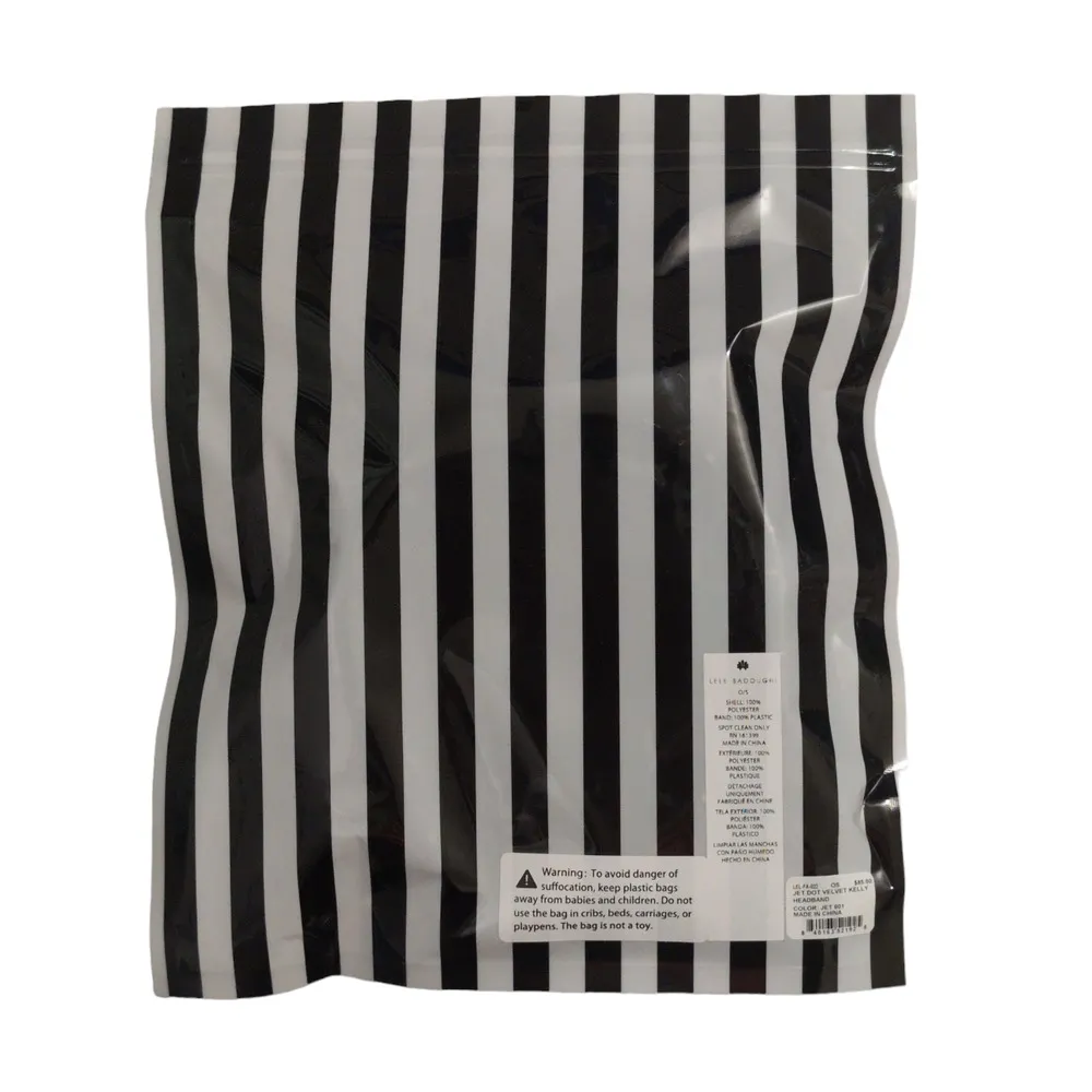 Lele Sadoughi Jet Dotted Velvet Kelly Headband Black One Size New - Image 3