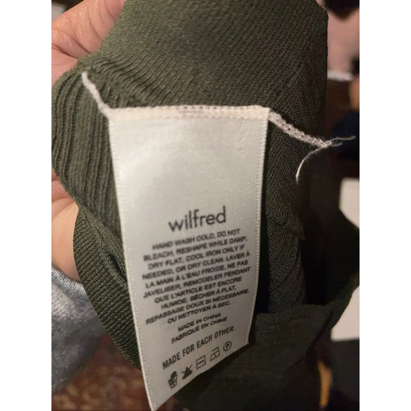 Aritzia Wilfred Sage Frost Olive Green Slit Rib Knit High Waisted Midi Pencil Sk - Image 6