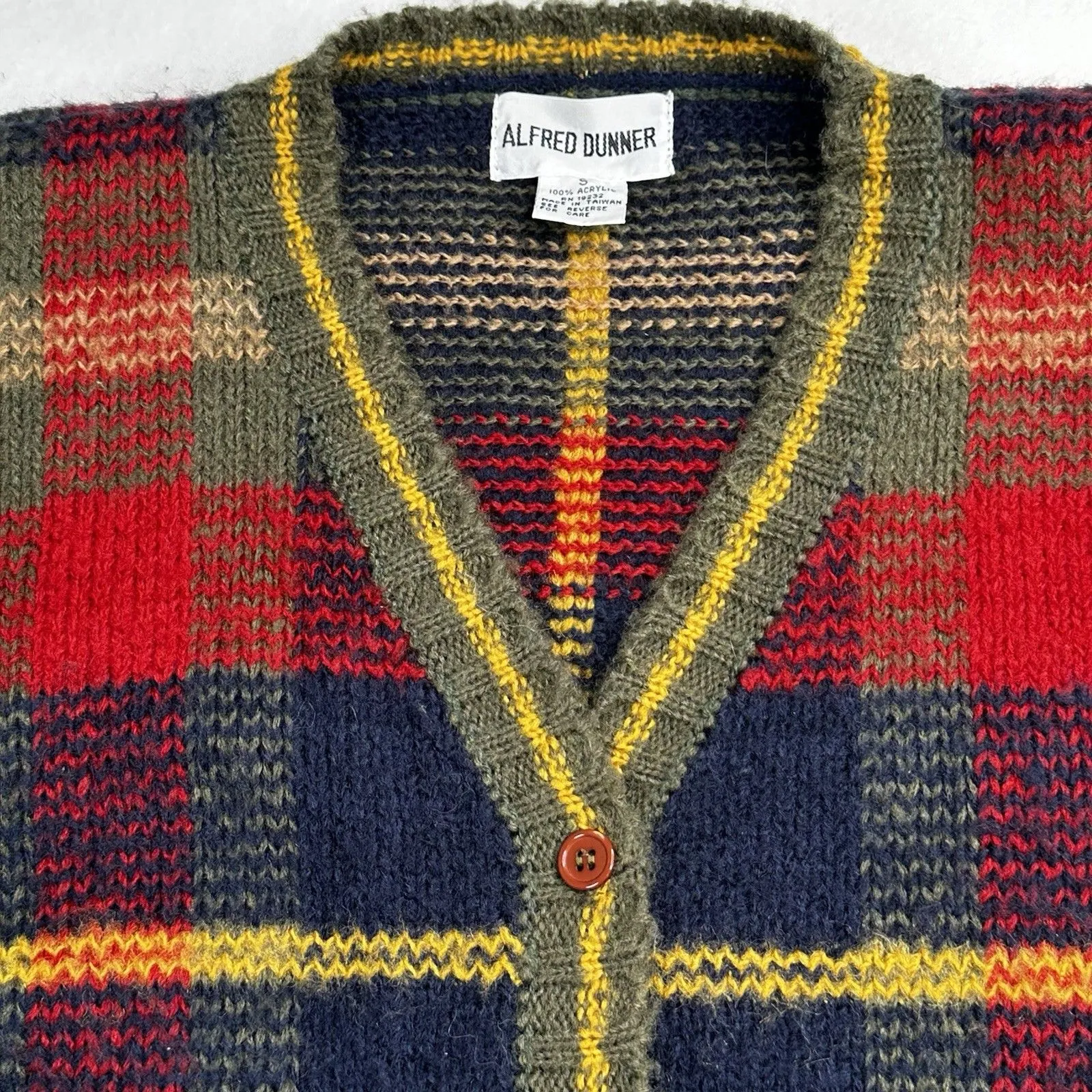 Alfred Dunner Vintage‎  Checkered Fall Color Cardigan Small - Image 6