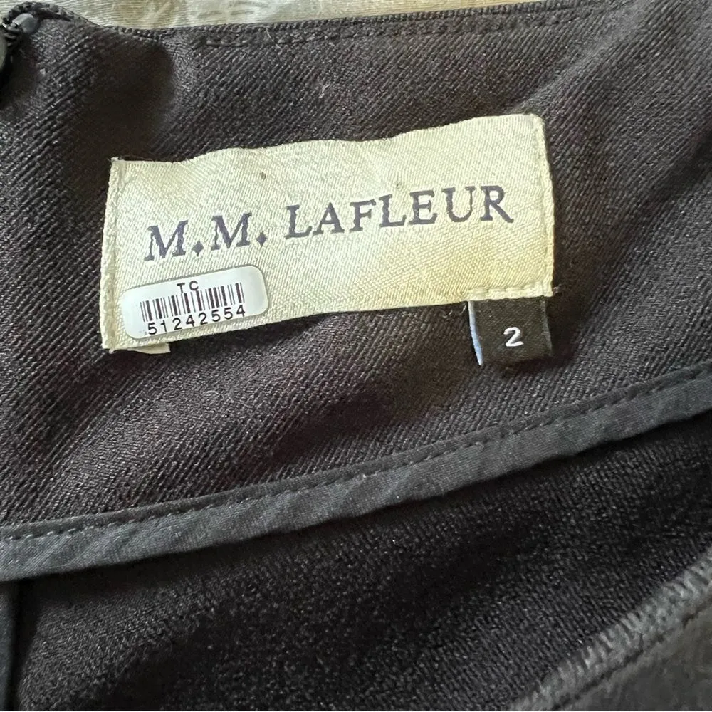 MM Lafleur Black 3/4 Sleeve Sheath Dress Career Work Office Size 2 - Image 8