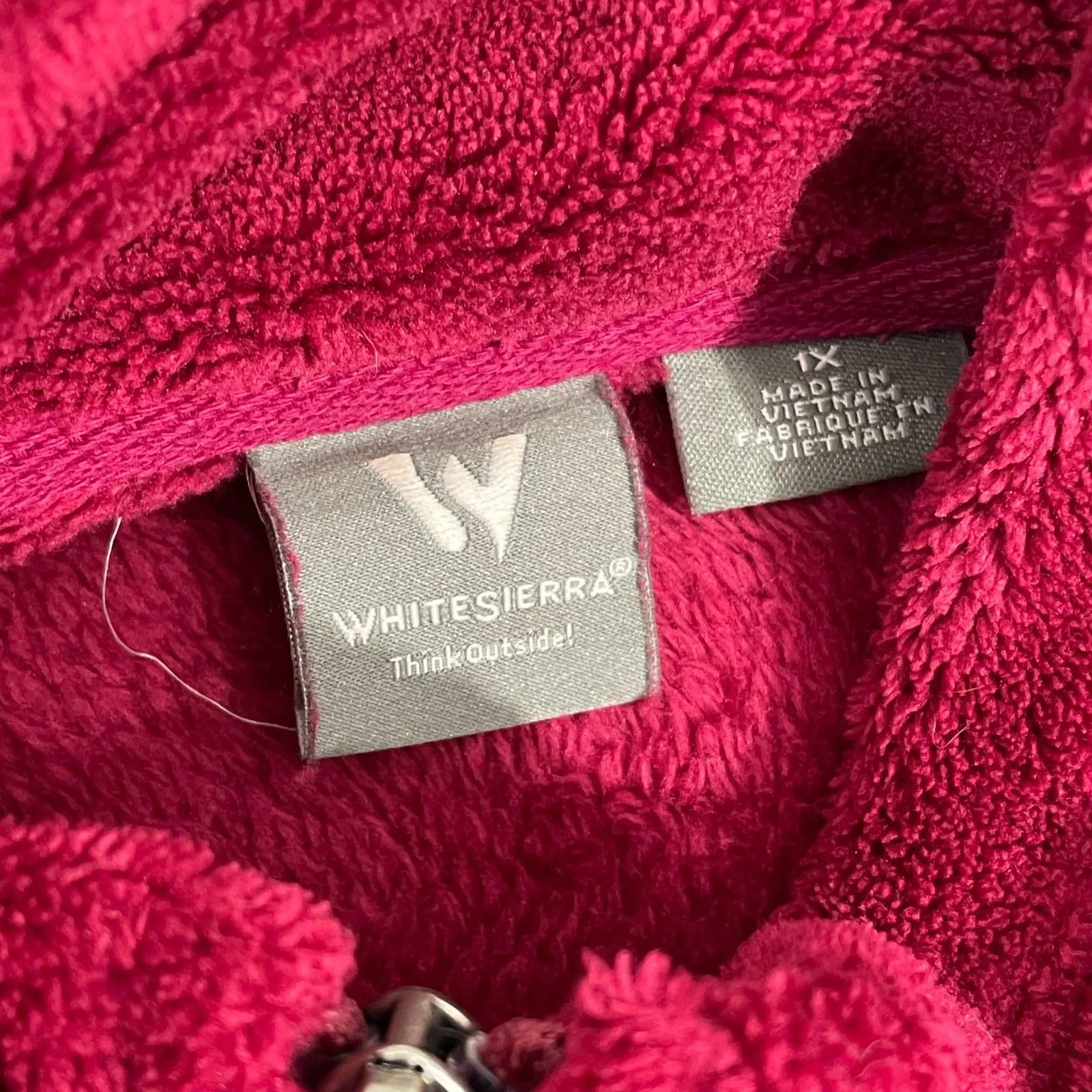 White Sierra Fleece Jacket Women 1X Pink Full Zip - Image 2
