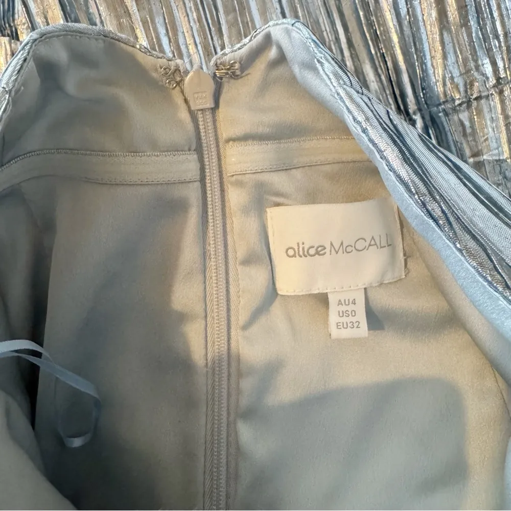 ALICE MCCALL Cha Cha Metallic Silver Pleated Statement Mini Skirt US 0 - Image 4