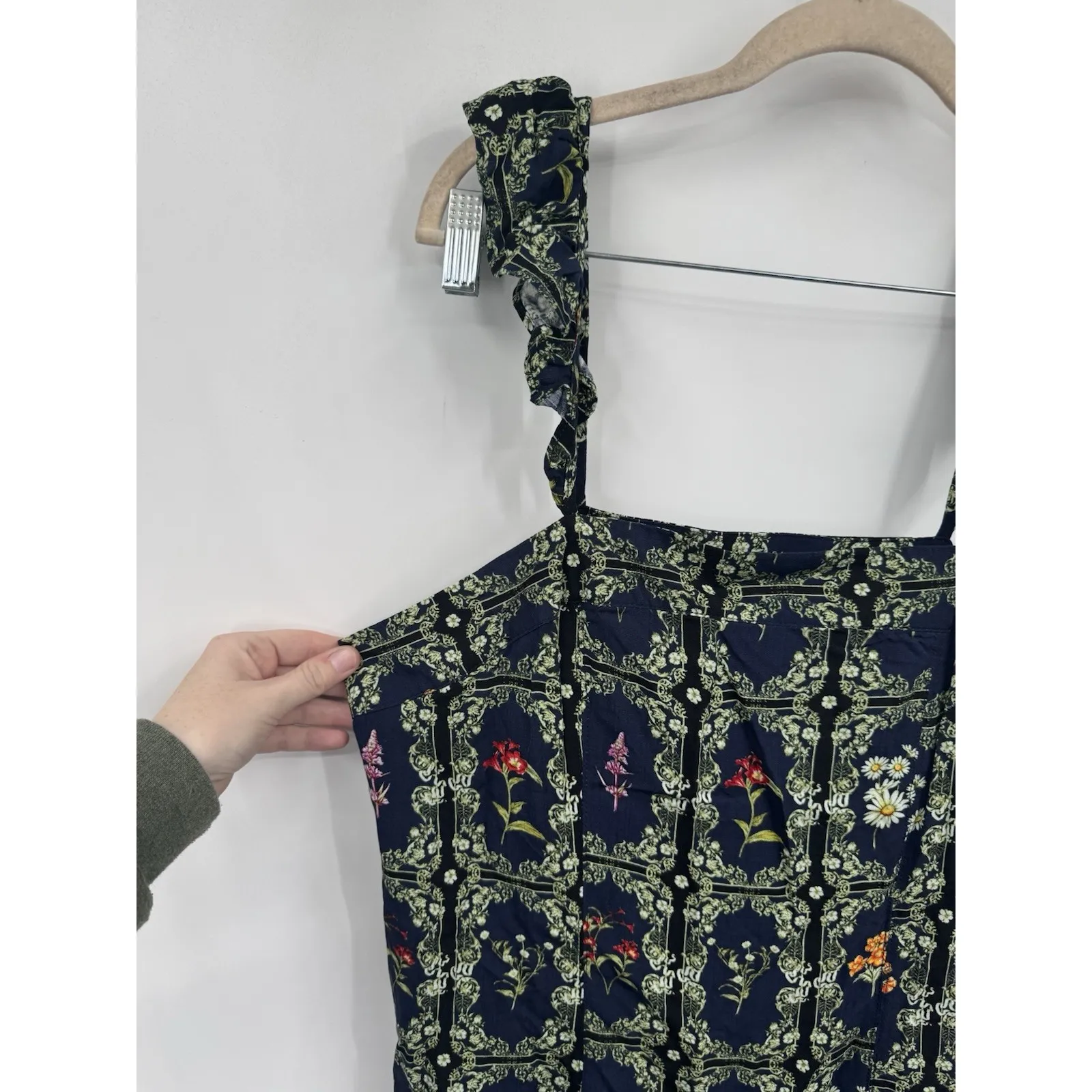 Agua Bendita X Target Floral Flutter Mini Dress Women XL Navy Tropical Beach NEW - Image 10