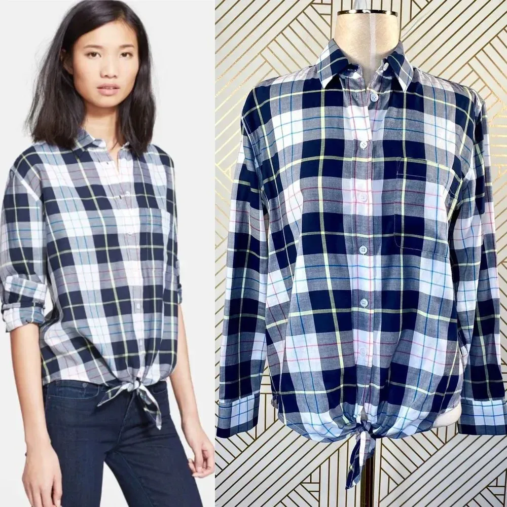 Equipment  Daddy‎ Groundwork Plaid Tie Front Shirt - Image 2