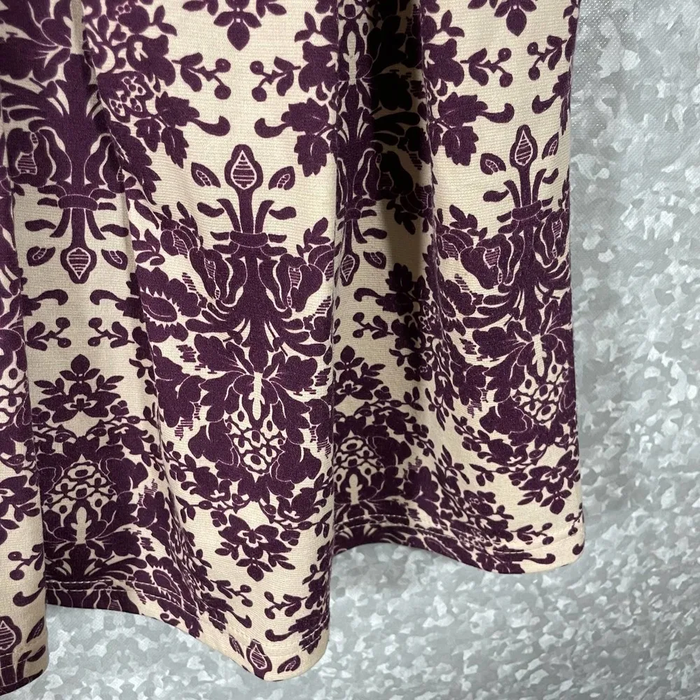 Charming Charlie Burgundy Tapestry Fit & Flare Dress - Size Medium - Sleeveless - Image 4