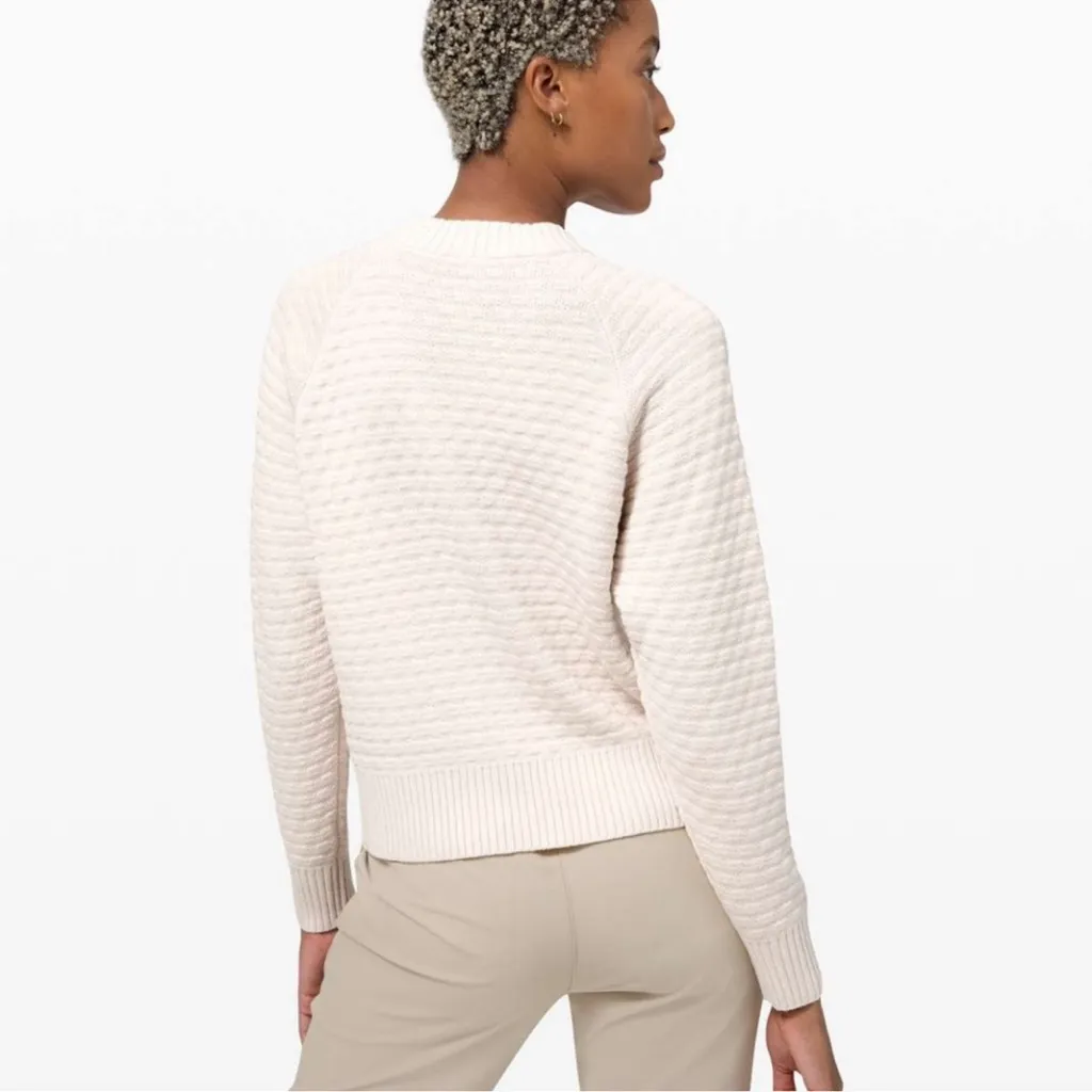 Lululemon Texture Play Sweater Cashmere Blend Ivory Size Medium - Image 7