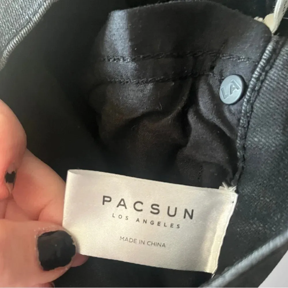 PACSUN Women's Stretch Black Ripped Raw Hem‎ Vintage Skinny Jeans Sz 25 | EUC - Image 13