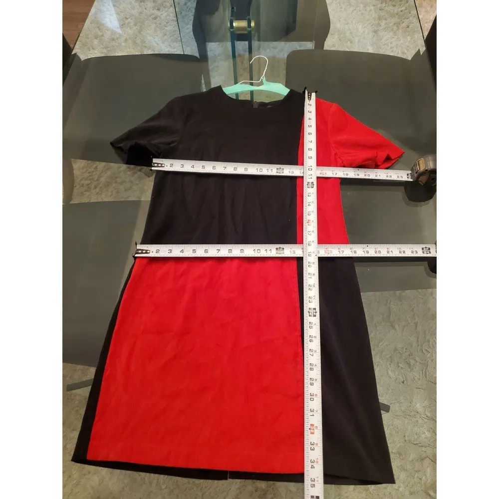Max Taylor Women's Black & Red Round Neck Short Sleeve Knee Length Dress 11/12 - Image 7