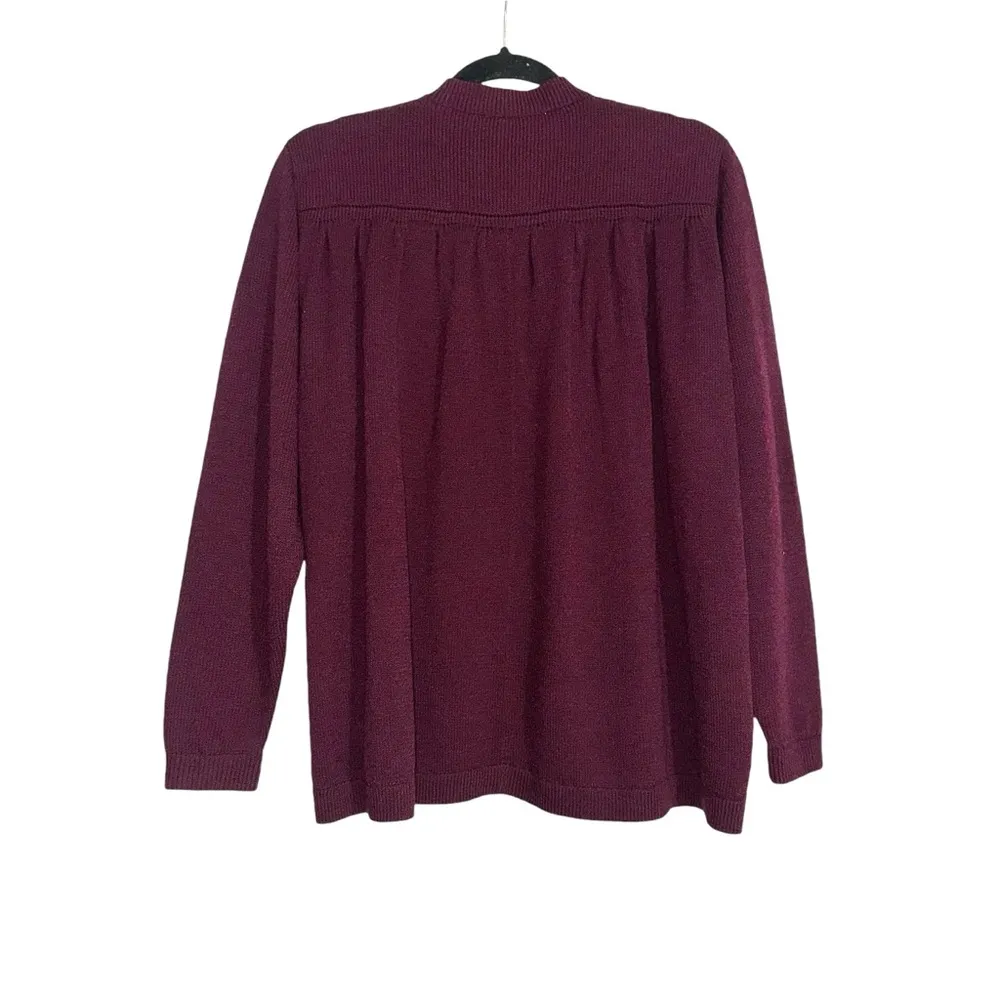 St John Vintage Santana Knit Gold Button Plum Cardigan 4 - Image 2