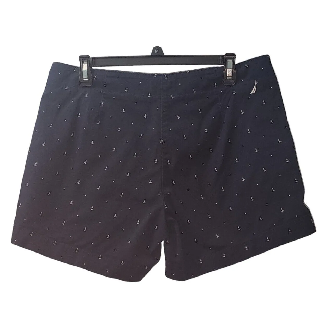 Nautica Anchor Print Shorts Cuffed‎ Hem Casual Summer Navy Blue Size M - Image 2