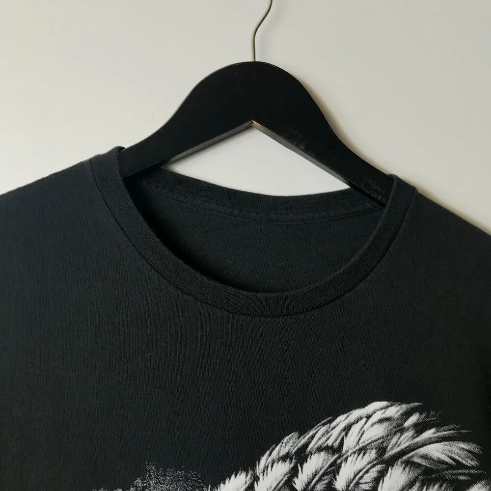 2016 Liquid Blue Skull Headdress Art T Shirt Large L Black Graphic Tee - Image 4