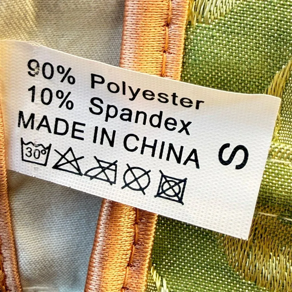 Hook Lace Canvas Sexy Brocade Waist Training Corset Green Sz S #2547 - Image 9