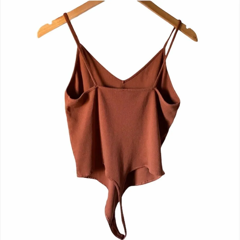 ✨ BP Rust Sequoia V Neck Ribbed Thong Bodysuit ✨ - Image 5