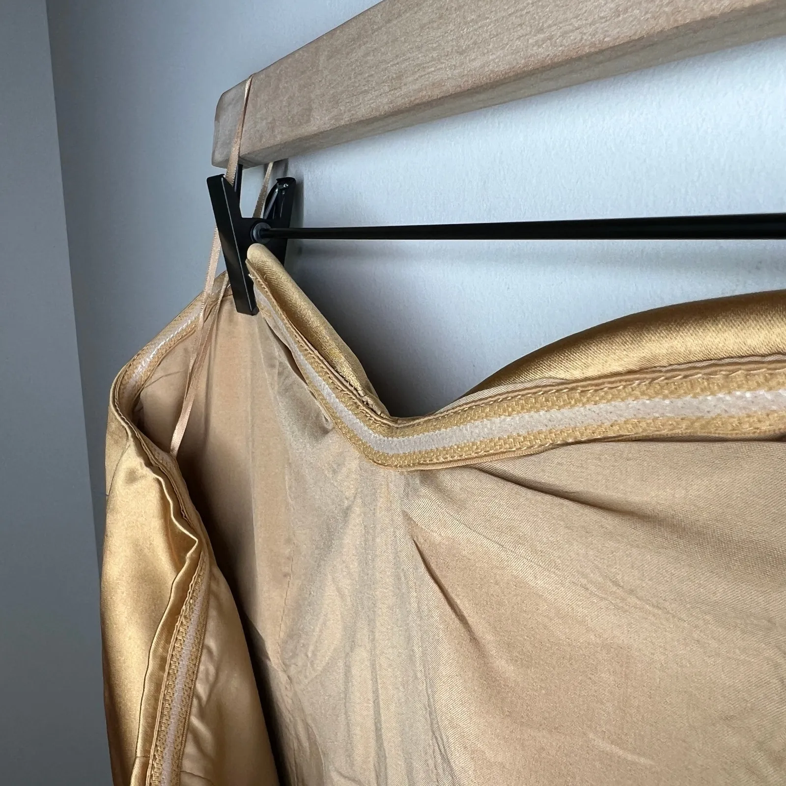 NWT Naked Wardrobe The‎ Statement Fitted Bustier Strapless Draped Gold Dress L - Image 5