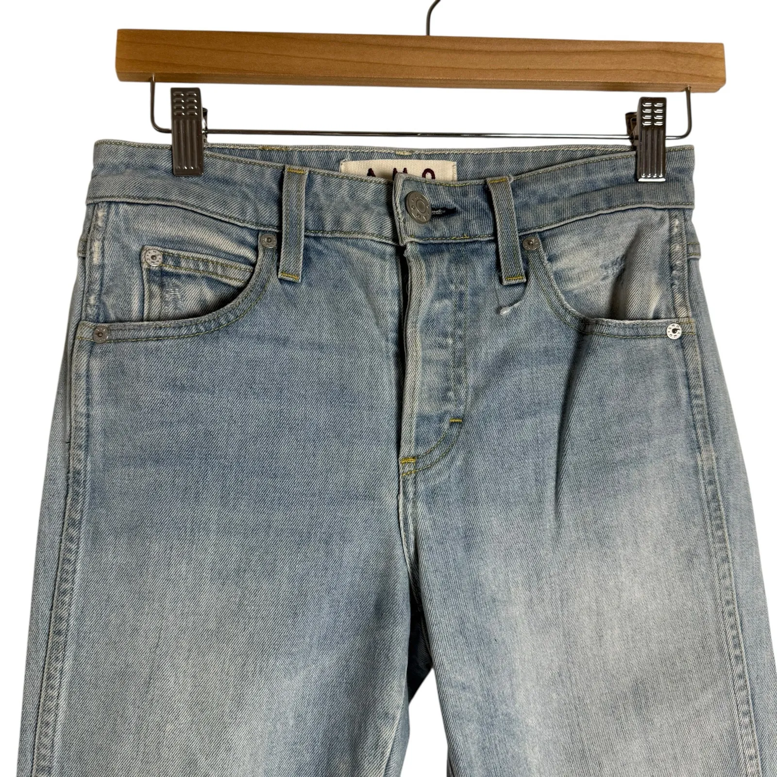 AMO Babe 70’S Blue Light Wash High Rise Crop Ankle Denim Jeans Size 26 - Image 6