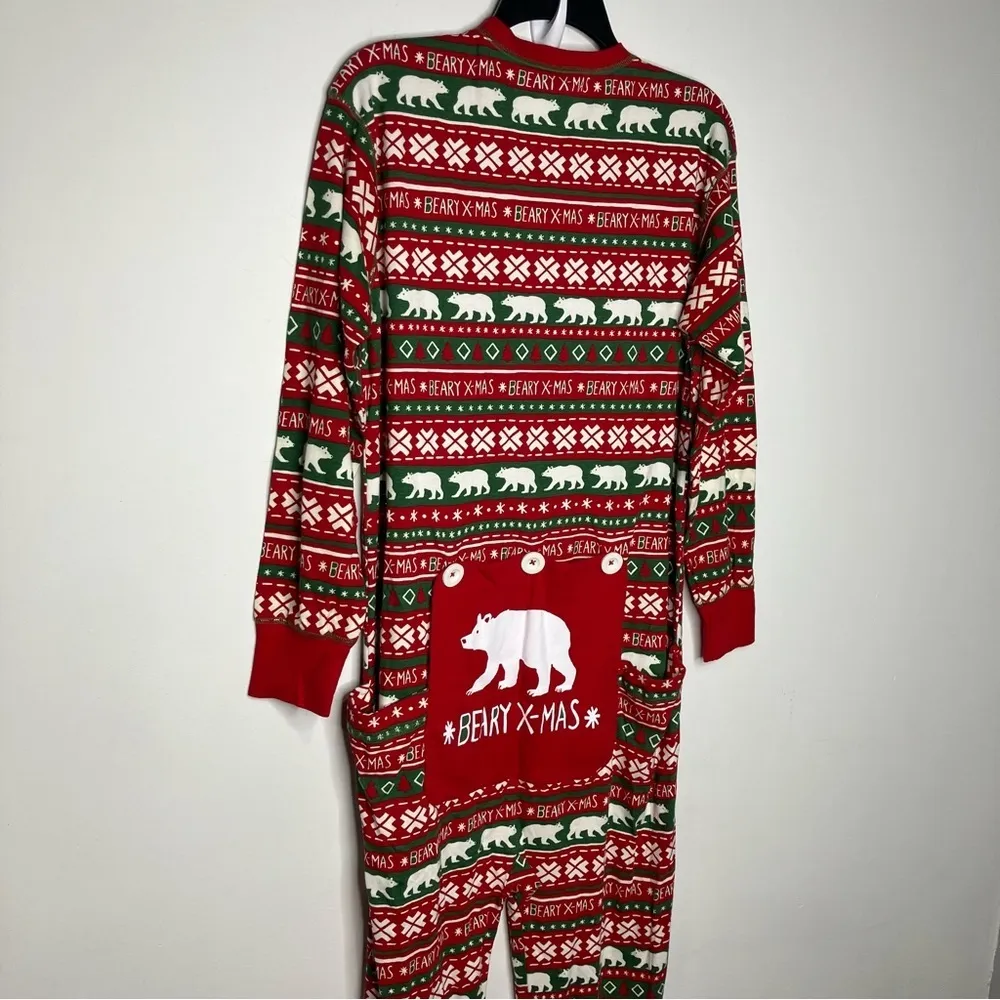 Hatley‎ Little blue house one piece pajamas red white and green size XL - Image 5