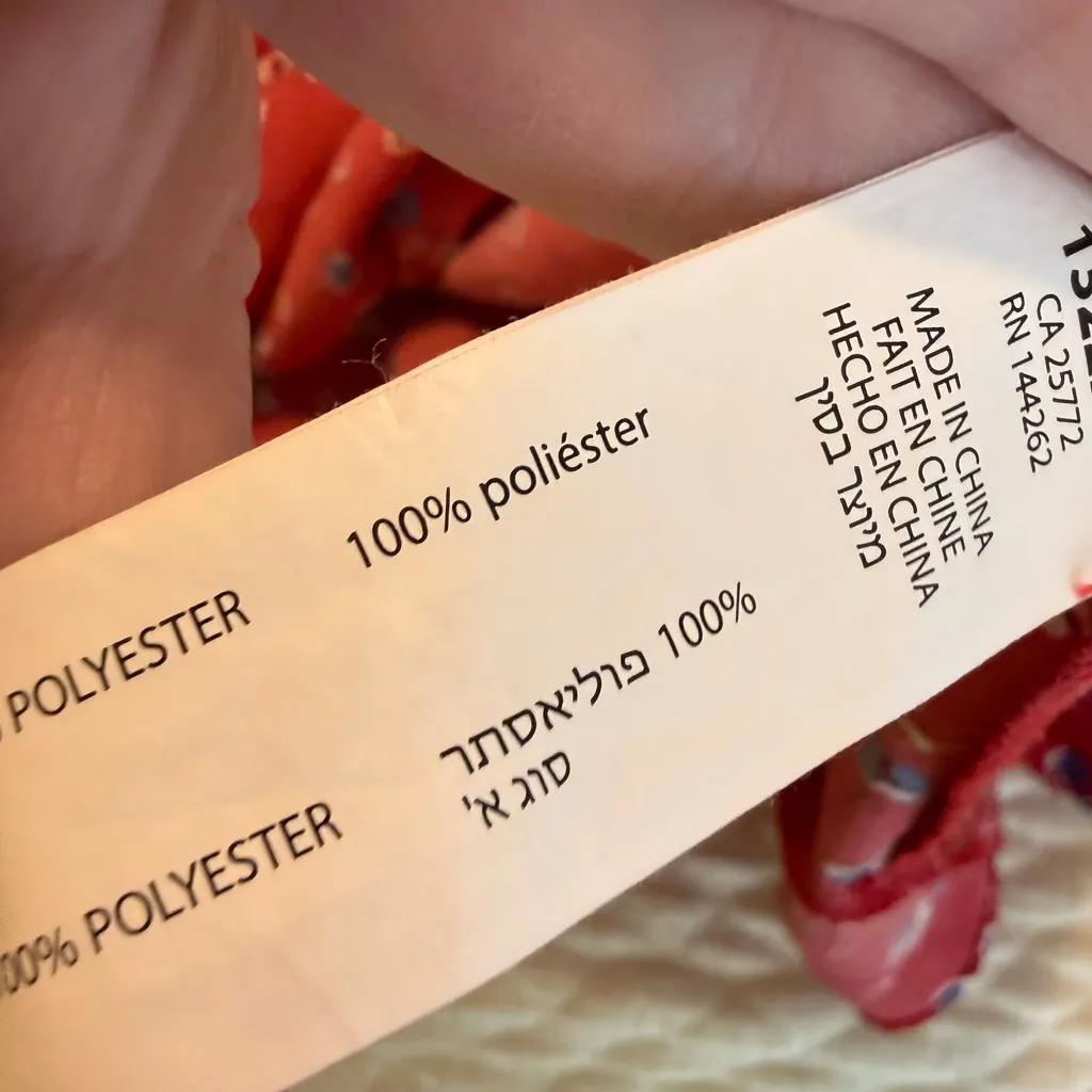 Dex Floral Faux Wrap Dress Red Woman’s Size Medium Ruffle Feminine Summer - Image 13